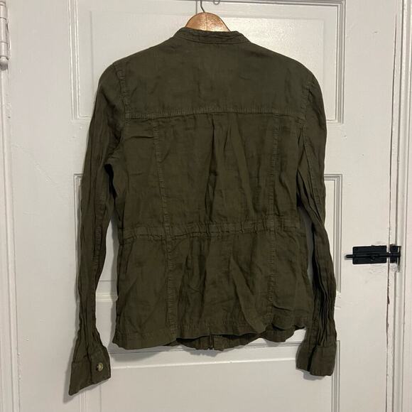 Caslon dark green linen utility zip up jacket XS - Picture 7 of 9